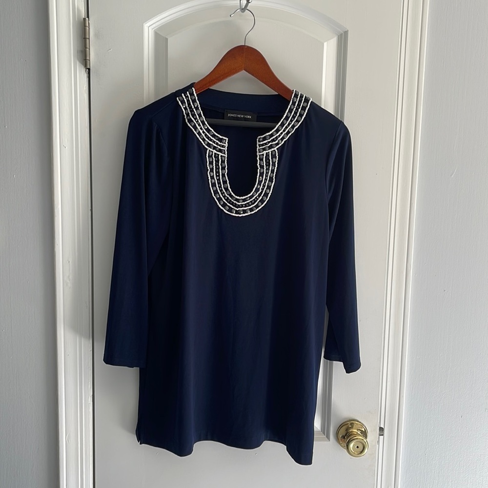 Jones New York women’s 3/4 sleeve top - Picture 1 of 5